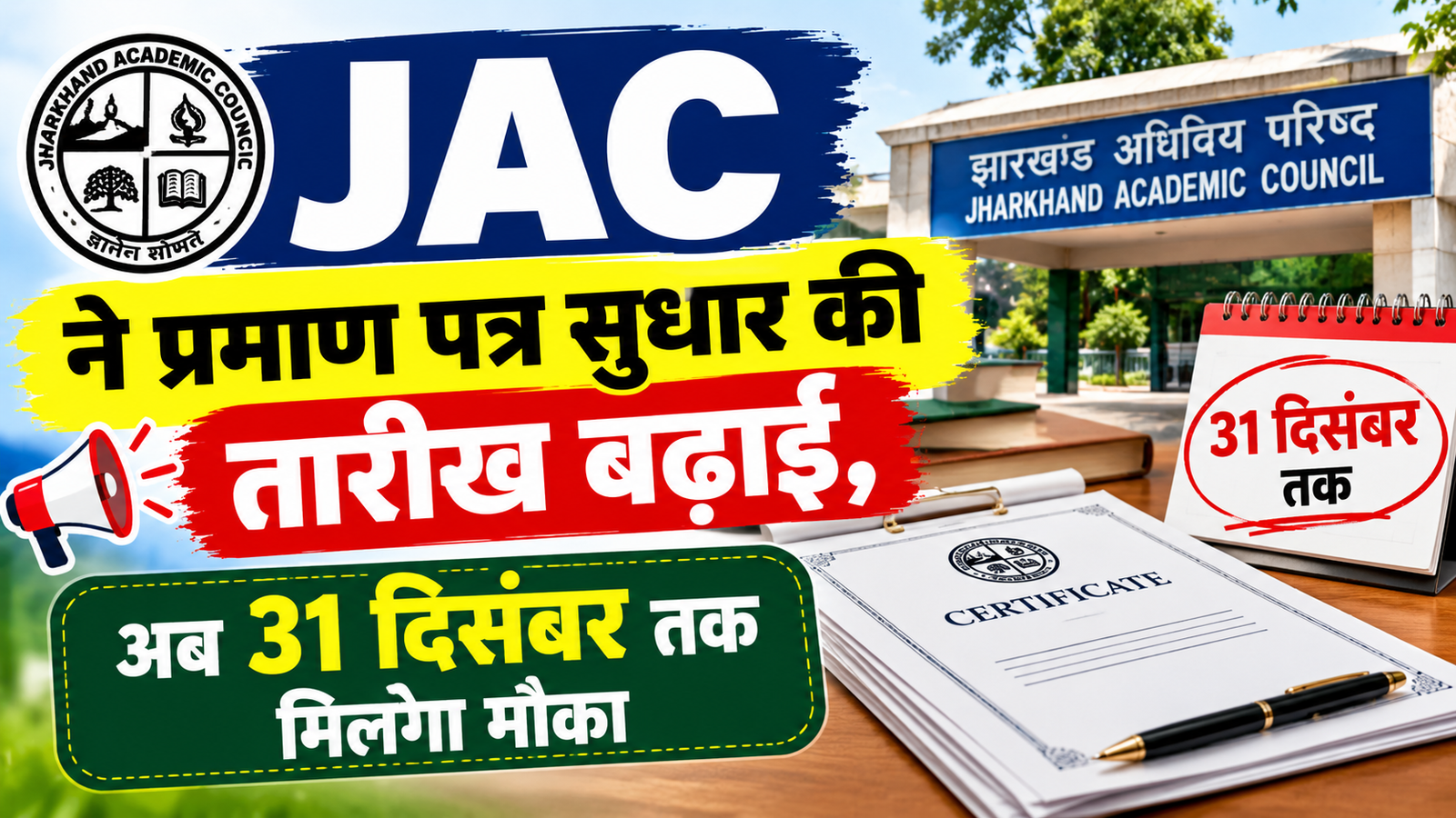 JAC Certificate Correction 2026