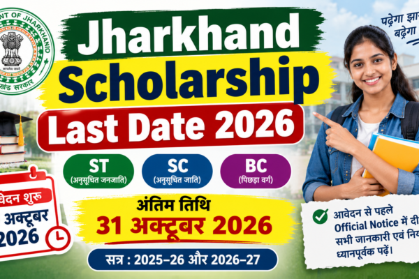 Jharkhand Scholarship Last Date 2026